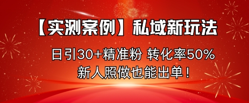 【实测案例】私域新玩法，日引30+精准粉，转化率50%，新人照做也能出单！-shxbox省心宝盒