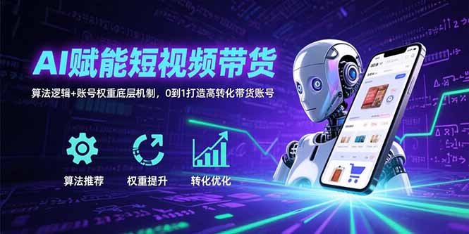 AI赋能短视频带货：算法逻辑+账号权重底层机制，0到1打造高转化带货账号-shxbox省心宝盒