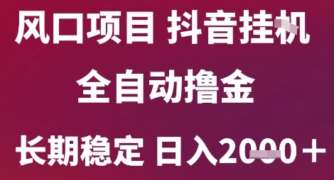 风口项目，六月最新玩法抖音无人挂G，全自动撸金，长期稳定 日入2k+【揭秘】-shxbox省心宝盒