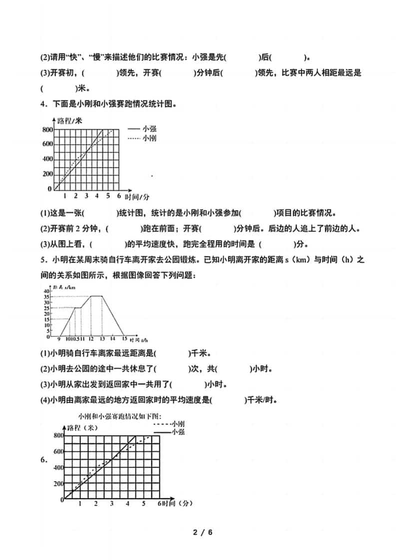 五年级下数学折线统计图专项-shxbox省心宝盒