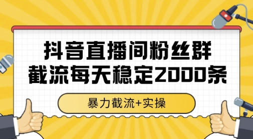 抖音直播间粉丝群暴力截流，一台电脑每天稳定2000条数据，暴力截流+实操 【揭秘】-shxbox省心宝盒