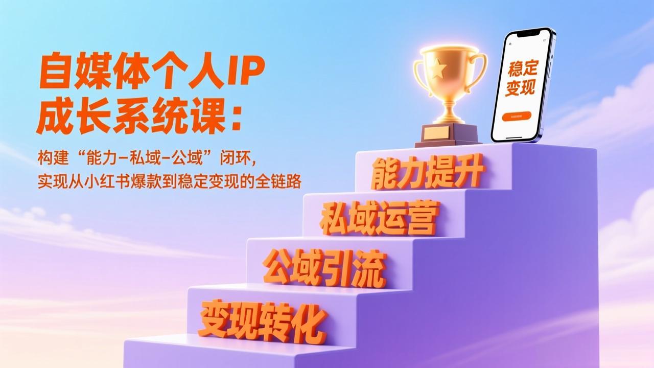 自媒体个人IP成长系统课：构建“能力-私域-公域”闭环，实现从小红书爆款到稳定变现的全链路-shxbox省心宝盒