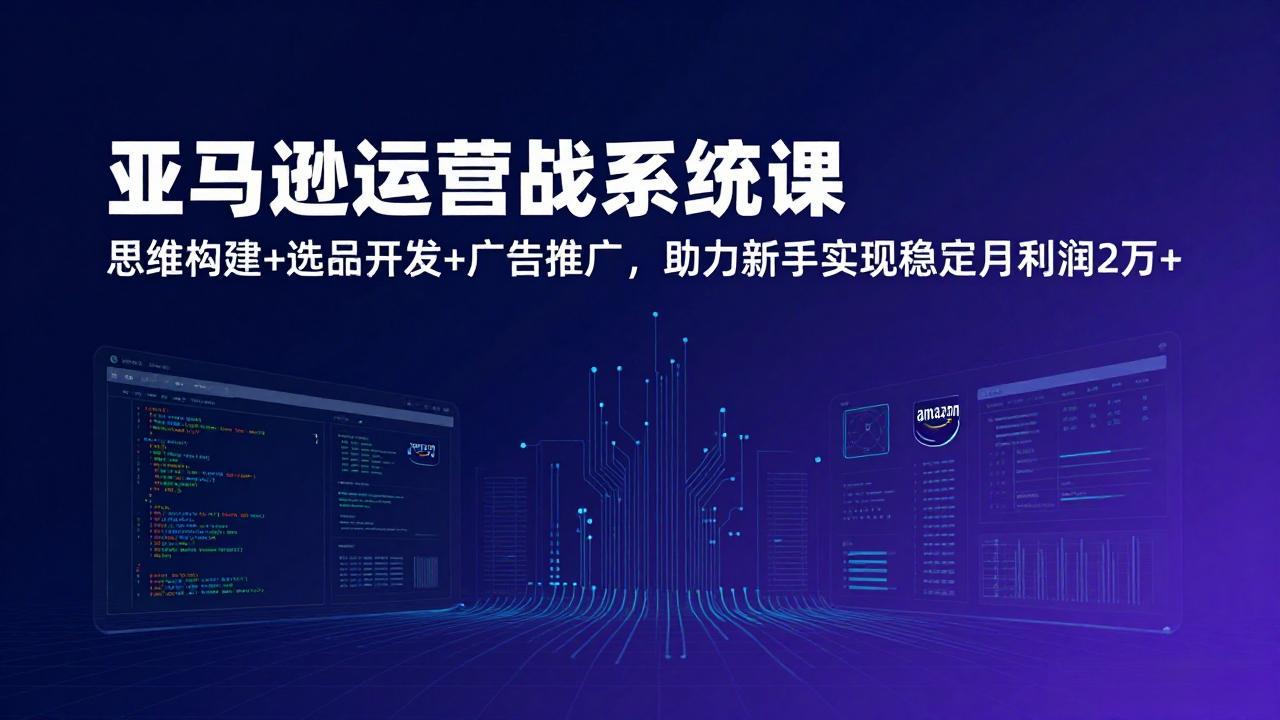 亚马逊运营实战系统课，思维构建+选品开发+广告推广，助力新手实现稳定月利润2万+(更新-shxbox省心宝盒