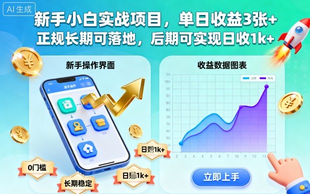 新手小白实战项目，单日收益3张+，正规长期可落地，后期可实现日收1k+【揭秘】-shxbox省心宝盒