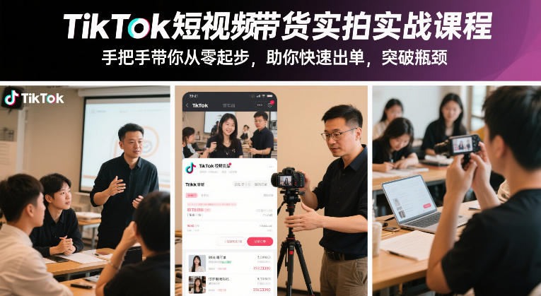 TikTok短视频带货实拍实战课程，手把手带你从零起步，助你快速出单，突破瓶颈-shxbox省心宝盒