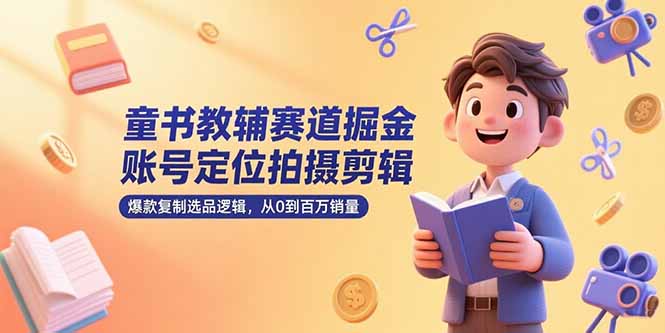 童书教辅赛道掘金，账号定位拍摄剪辑，爆款复制选品逻辑，从0到百万销量-shxbox省心宝盒