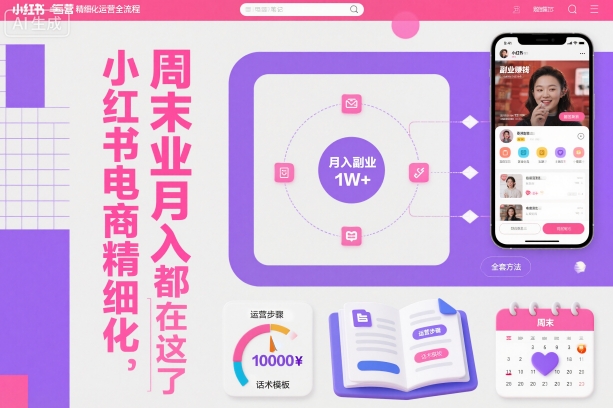 小红书电商精细化运营全流程，周末副业月入1W+，全套方法都在这了-shxbox省心宝盒