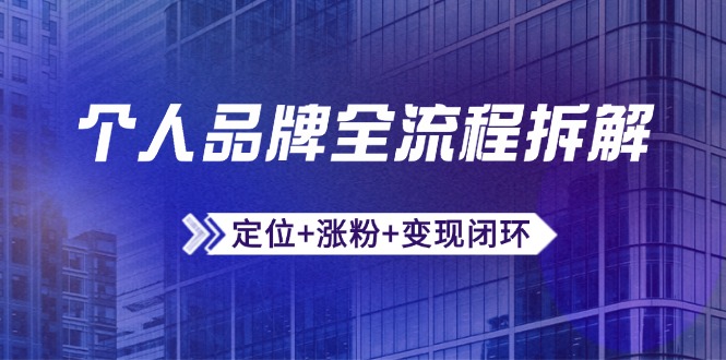 个人品牌全流程拆解：定位+涨粉+变现闭环，微信生态运营与资源整合-shxbox省心宝盒