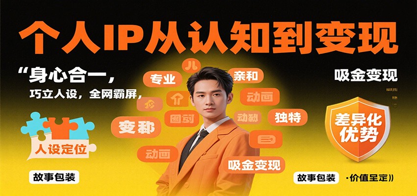 个人IP从认知到变现，身心合一，巧立人设，全网霸屏，吸金变现-shxbox省心宝盒