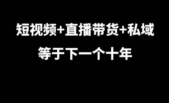 短视频+直播带货+私域等于下一个十年，大佬7年实战经验总结-shxbox省心宝盒