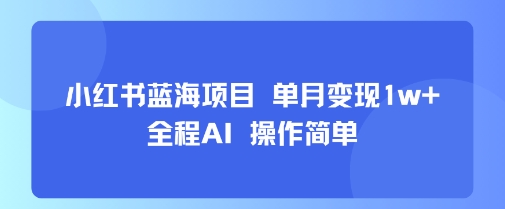 小红书蓝海项目 单月变现1w+ 全程AI 操作简单-shxbox省心宝盒