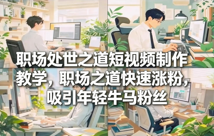 职场处世之道短视频制作教学，职场之道快速涨粉，吸引年轻牛马粉丝-shxbox省心宝盒