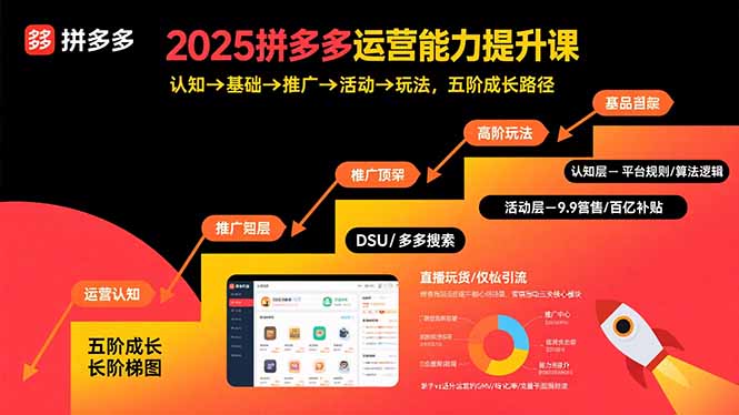 2025拼多多运营能力提升课：认知→基础→推广→活动→玩法，五阶成长路径-shxbox省心宝盒