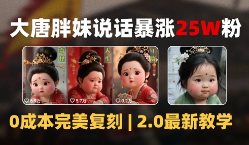 AI大唐胖贵妃说话2.0，40条视频暴涨40w粉，附独家变现攻略-shxbox省心宝盒