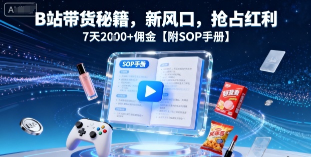 B站带货秘籍，新风口，抢占红利，7天2k+佣金【附SOP手册】-shxbox省心宝盒