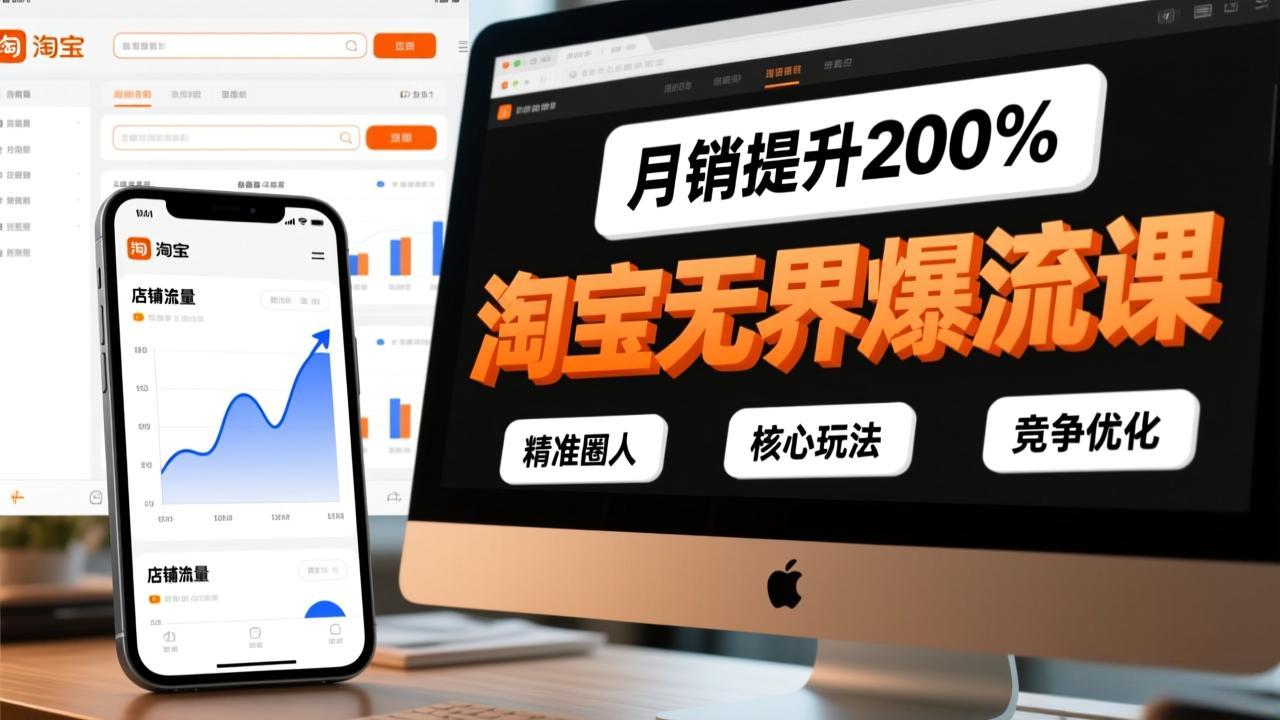 淘宝无界爆流课，精准圈人、核心玩法、竞争优化，快速引爆店铺流量，月销提升200%-shxbox省心宝盒