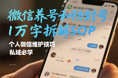 微信养号和防封号1万字拆解SOP，个人微信维护技巧，私域必学【文档】-shxbox省心宝盒