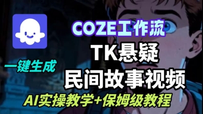 Coze扣子工作流一键生成TK悬疑民间故事视频,AI实操教学+保姆级教程-shxbox省心宝盒