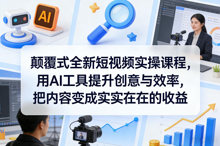 颠覆式全新短视频实操课程，用AI工具提升创意与效率，把内容变成实实在在的收益-shxbox省心宝盒
