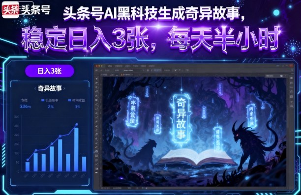 头条号AI黑科技生成奇异故事，稳定日入3张，每天半小时-shxbox省心宝盒