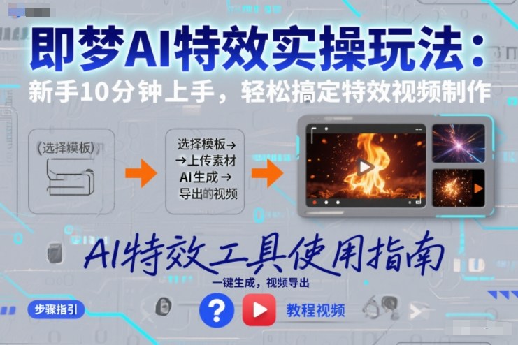 即梦AI特效实操玩法：新手10分钟上手，轻松搞定特效视频制作-shxbox省心宝盒