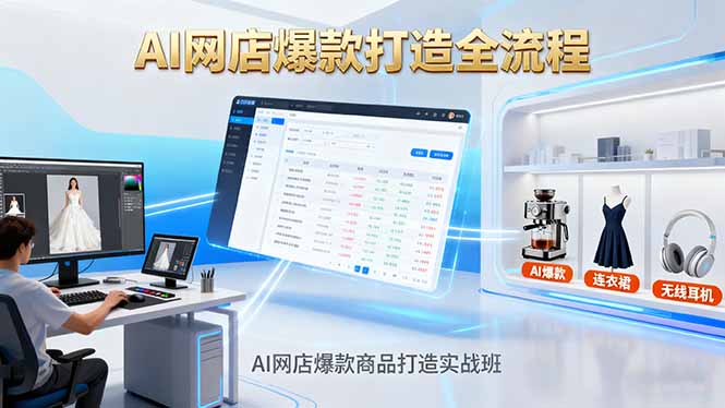 AI网店爆款商品打造实战班：AI技术实现商品图智能处理，快速搭建AI网店-shxbox省心宝盒