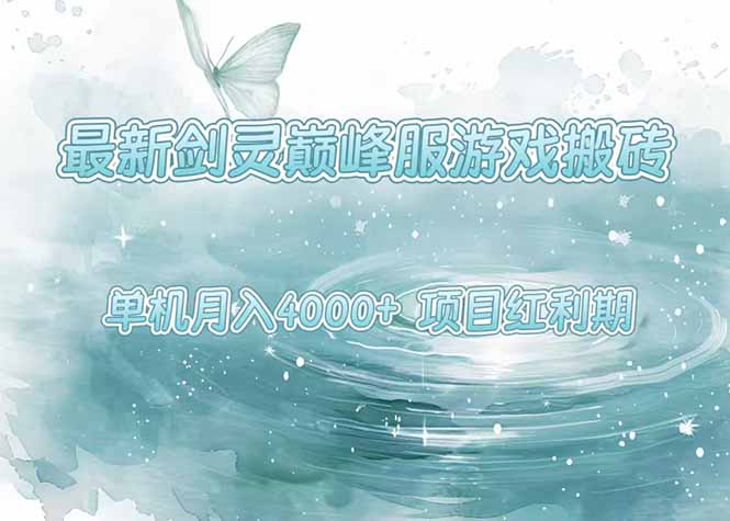 最新剑灵巅峰服游戏搬砖，项目红利期，单机稳定4000+操作简单好上手-shxbox省心宝盒