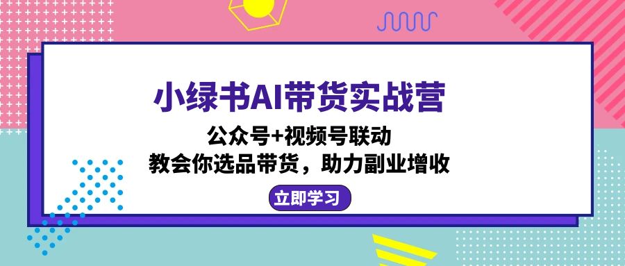 小绿书AI带货实战营：公众号+视频号联动，教会你选品带货，助力副业增收-shxbox省心宝盒