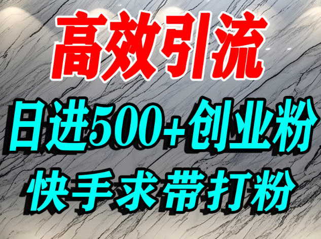 怎么打创业粉？快手求带视角精准引流创业粉，宝妈、学生群体日进500+精准流量-shxbox省心宝盒