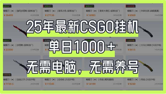 25年最新CSGO挂机系统，单日1000+，无需电脑，无需养号，0基础可上手-shxbox省心宝盒