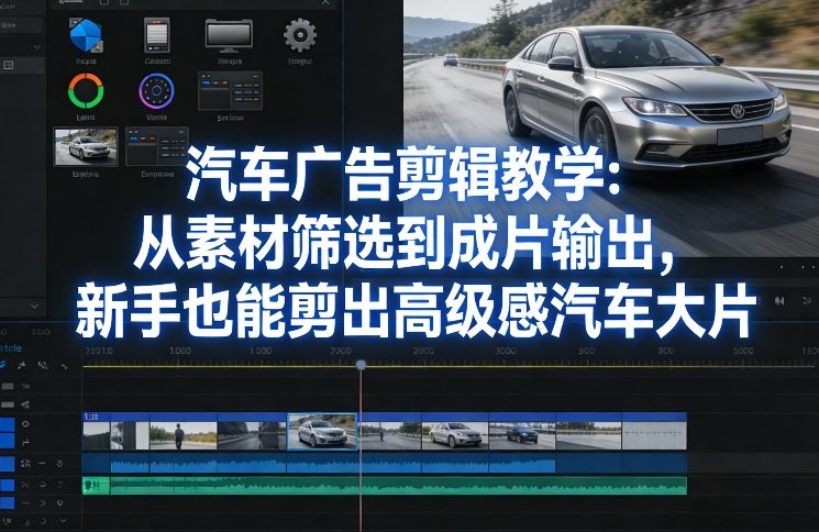 汽车广告剪辑教学：从素材筛选到成片输出，新手也能剪出高级感汽车大片-shxbox省心宝盒