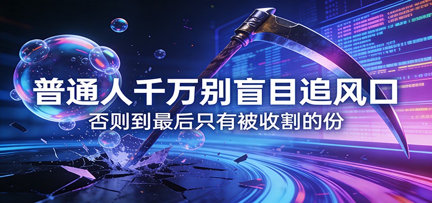 付费文章《通人千万别盲目追风口》否则到最后只有被收割的份-shxbox省心宝盒