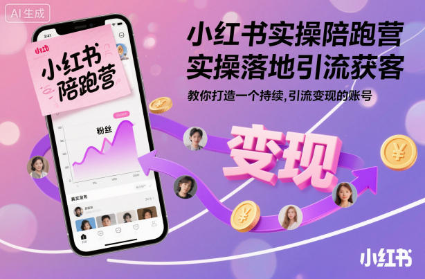 小红书实操陪跑营，实操落地引流获客，教你打造一个持续引流变现的账号-shxbox省心宝盒