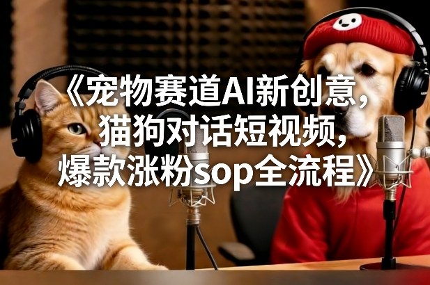 宠物赛道AI新创意，猫狗对话短视频，爆款涨粉sop全流程-shxbox省心宝盒
