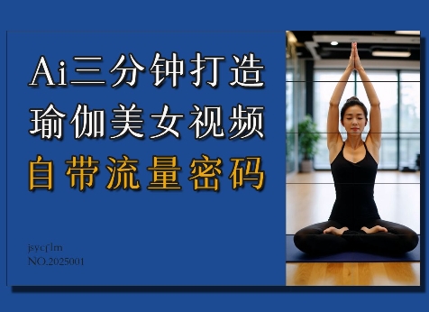 Ai3分钟打造瑜伽美女视频，自带流量密码-shxbox省心宝盒