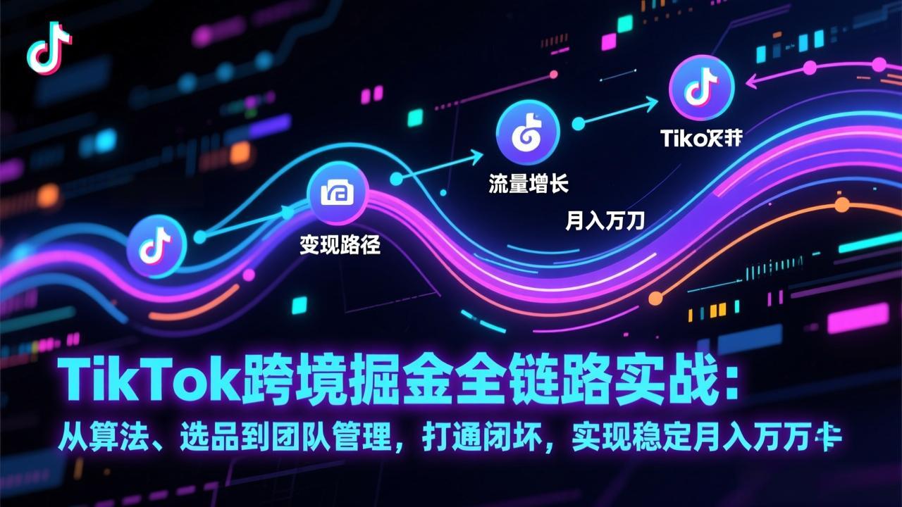 TikTok跨境掘金全链路实战：从算法、选品到团队管理，打通闭环，实现稳定月入万刀-shxbox省心宝盒