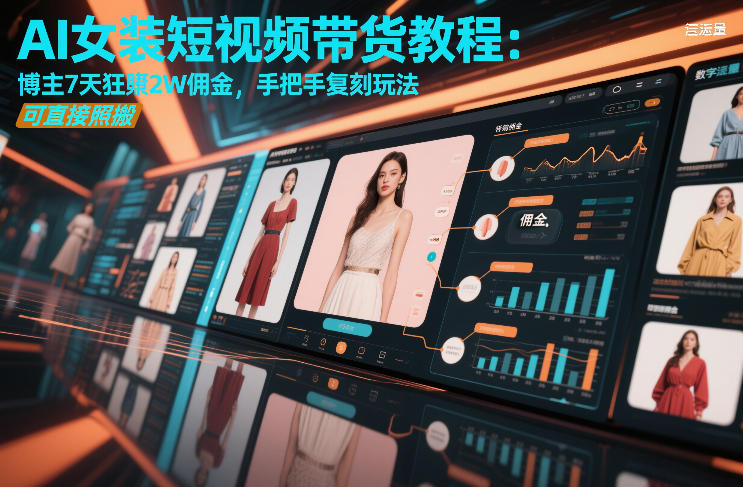 AI女装短视频带货教程：博主7天狂賺2W佣金，手把手复刻玩法，可直接照搬-shxbox省心宝盒