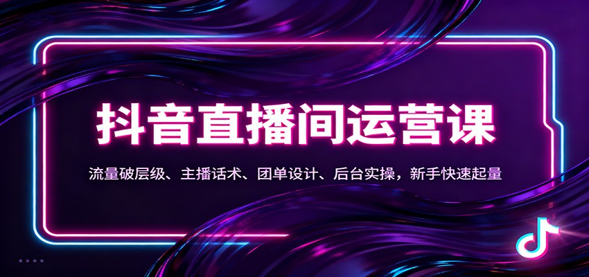 抖音同城直播间运营课：流量破层级、主播话术、团单设计、后台实操，新手快速起量-shxbox省心宝盒