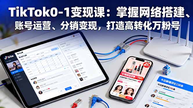 TikTok0-1变现课：掌握网络搭建、账号运营、分销变现，打造高转化万粉号-shxbox省心宝盒