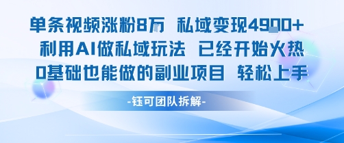 单条视频私域变现4.9k+利用AI做私域玩法 已经开始火热0基础也能做的副业项目轻松上手-shxbox省心宝盒