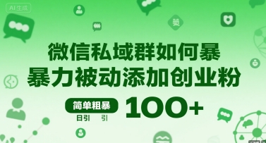 微信私域群如何暴力被动添加创业粉，简单粗暴，日引100+-shxbox省心宝盒