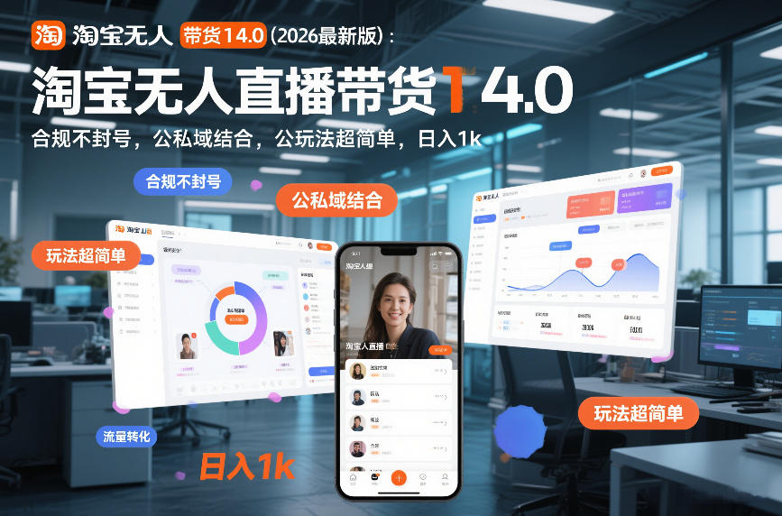 淘宝无人直播带货14.0(2026最新版)：合规不封号，公私域结合，玩法超简单，日入1k+【揭秘】-shxbox省心宝盒