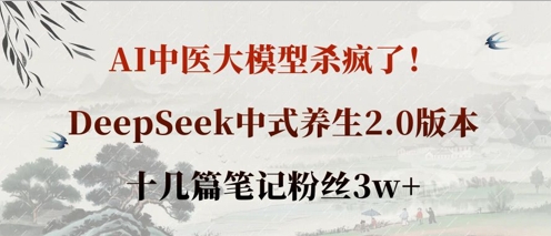AI中医大模型杀疯了！DeepSeek中式养生2.0版本，十几篇笔记粉丝3w+-shxbox省心宝盒