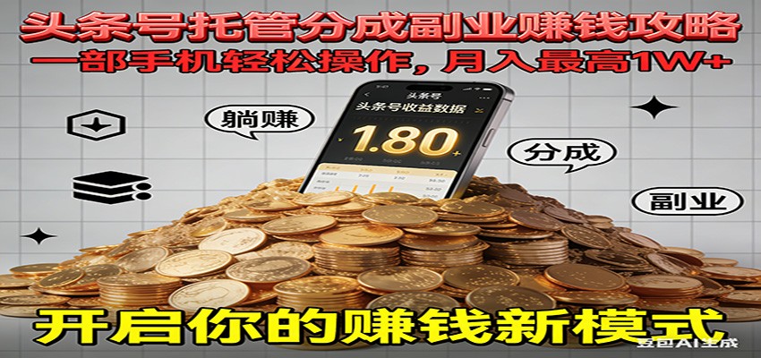 全程托管今日头条，一部手机就可以开干，最高躺赚1W+-shxbox省心宝盒