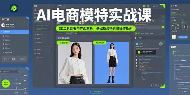 AI电商模特实战课，SD工具部署与界面解析，基础换装换背景操作指南-shxbox省心宝盒