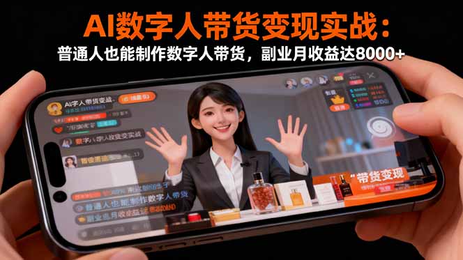 AI数字人带货变现实战：普通人也能制作数字人带货，副业月收益达8000+-shxbox省心宝盒