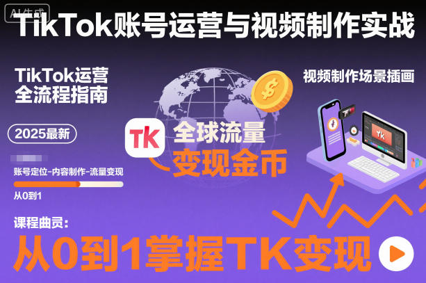 2025最新TikTok账号运营与视频制作实战全流程，从0到1掌握TK变现(含11月最新TK搬运技术)-shxbox省心宝盒