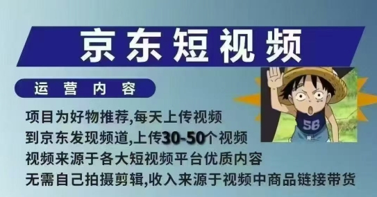 京东短视频带货课，无需自己拍摄剪辑，保姆式教学，两天快速上手-shxbox省心宝盒