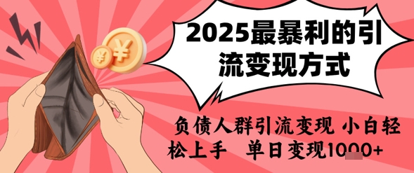 2025年最暴利的引流变现方式，负债人群引流变现，小白轻松上手，日入1k-shxbox省心宝盒