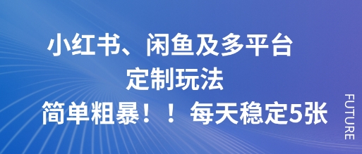小红书、闲鱼及多平台定制玩法简单粗暴！每天稳定5张-shxbox省心宝盒